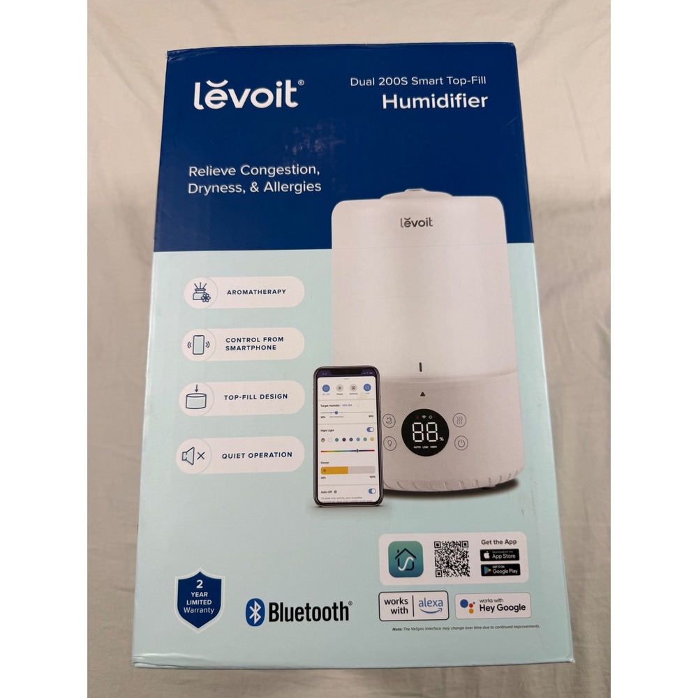 Levoit Dual 200S Smart Top-Fill Humidifier White Pre-Owned Alexa WiFi